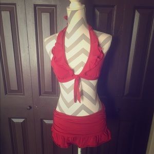 Kenneth Cole Swim Skirt and Ruffle top